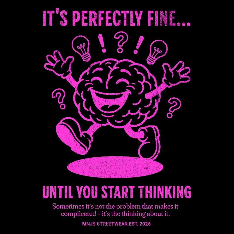 Neon Brain Thinking Joke