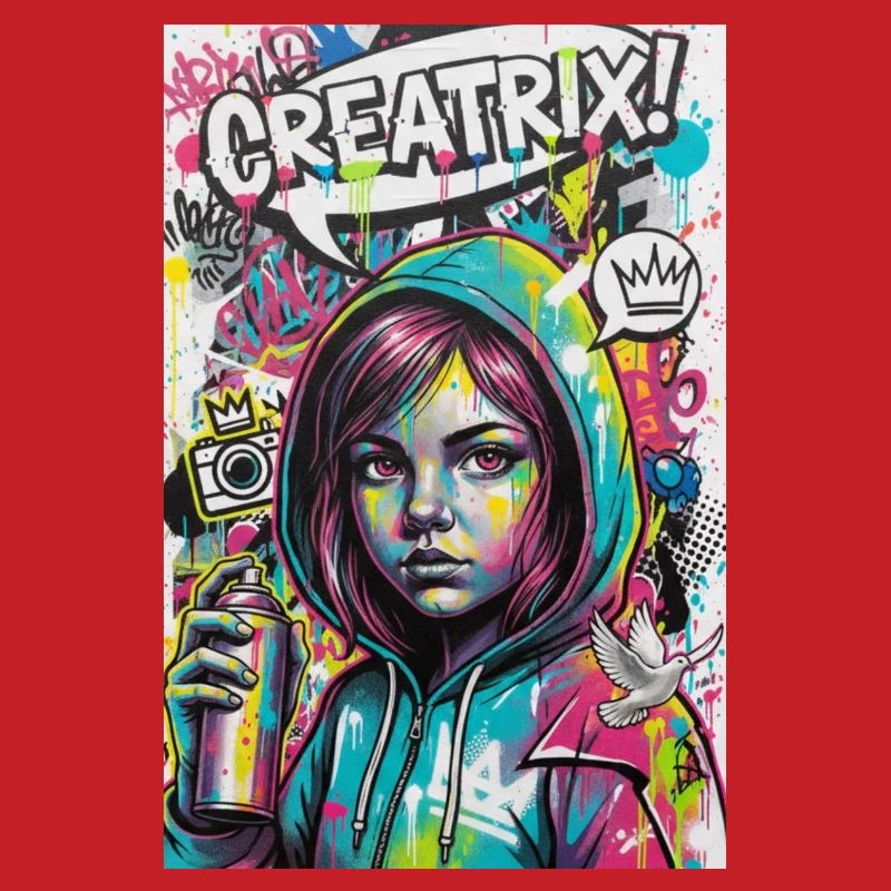 Farbexplosion Graffiti Heldin