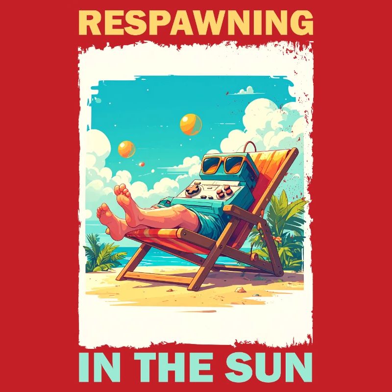Gaming console on the beach in sunlight