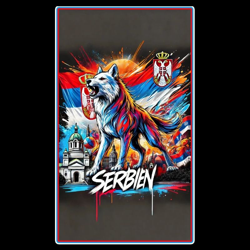 Conception du drapeau national du loup de Serbie