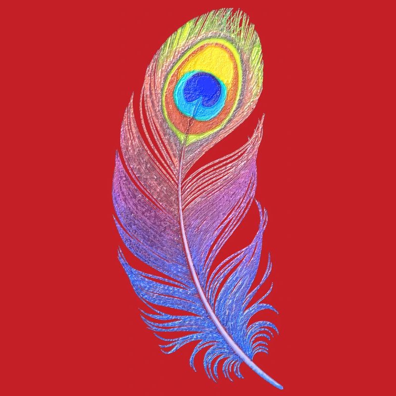Rainbow Feather: Style and Creativity on Your T-Sh