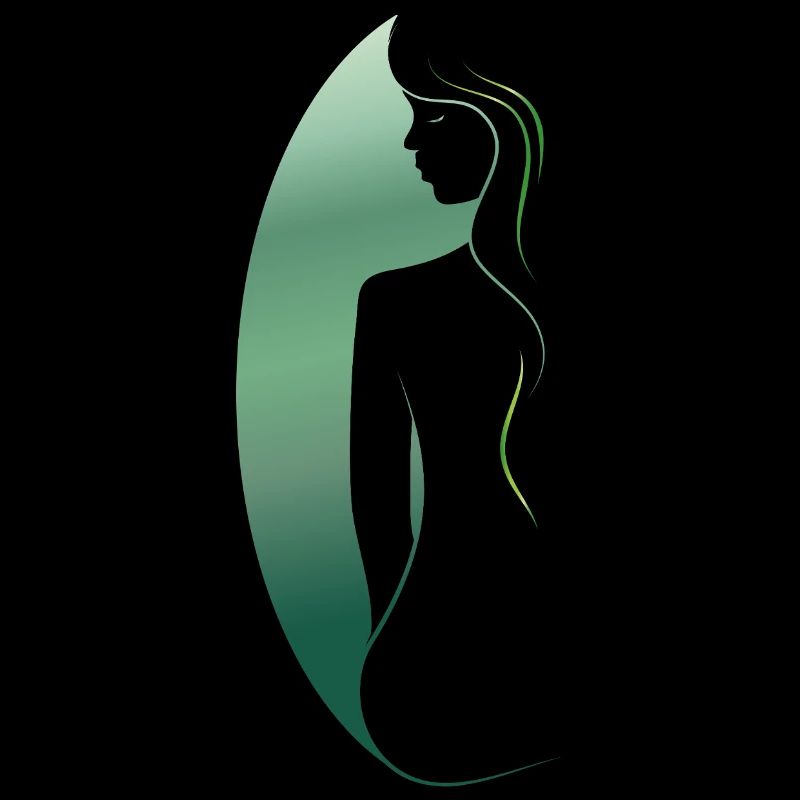 Silhouette de femme verte – Élégante et harmonieuse