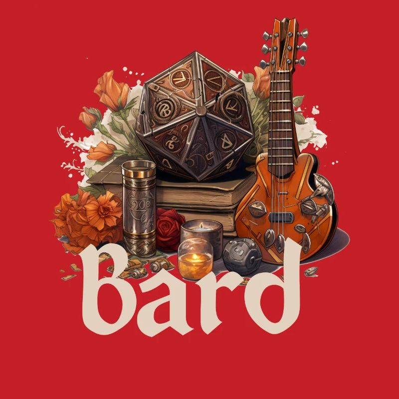 Bard with D20 & Items – Fantasy RPG Design