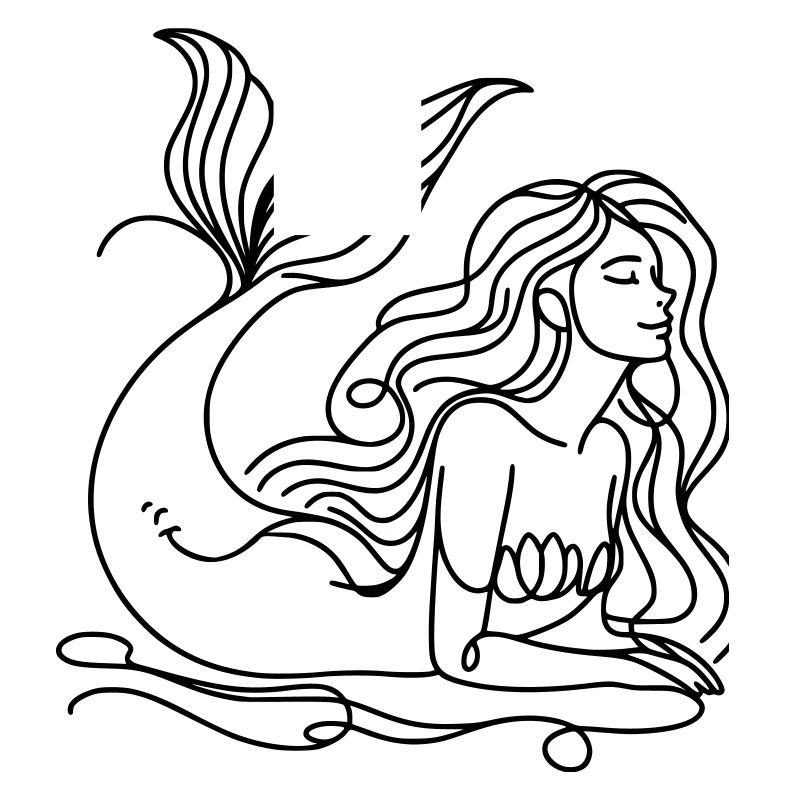 Drawing Mermaid Lineart
