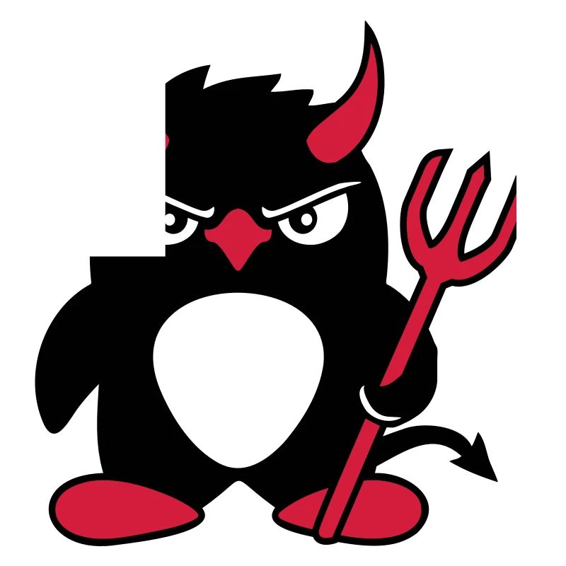 Penguin Devil Horns Trident Hell Evil Satan