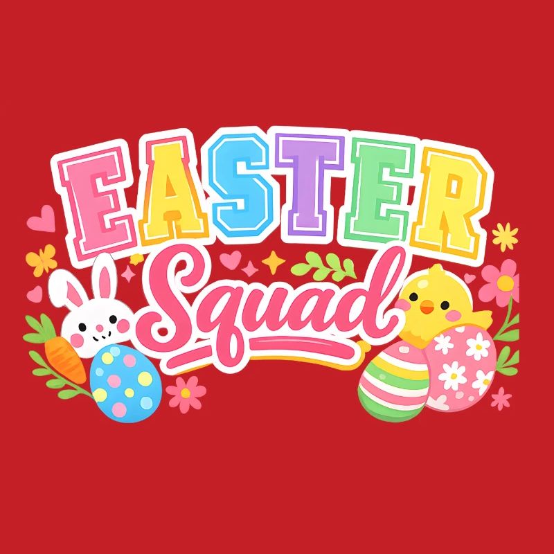Easter Squad Colorful Eggs Chick