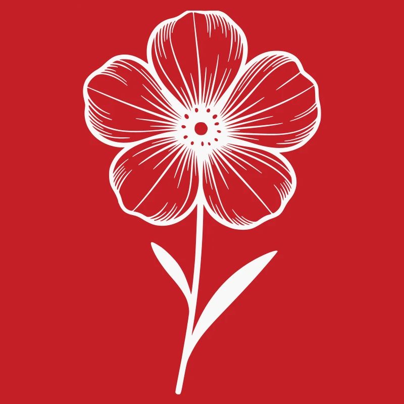 Fleur blanche graphique - variable de couleur