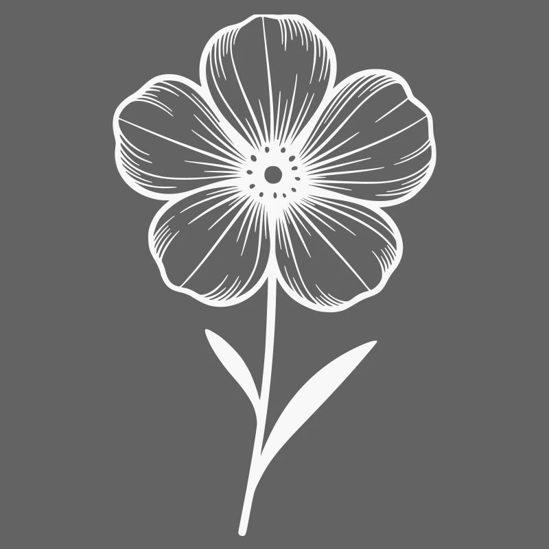 Fleur blanche graphique - variable de couleur