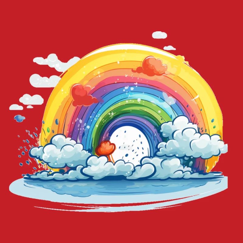 Rainbow with clouds