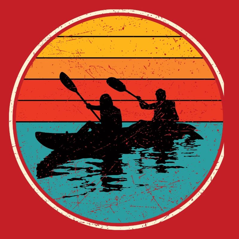 Sunset Kayak Duo Circle