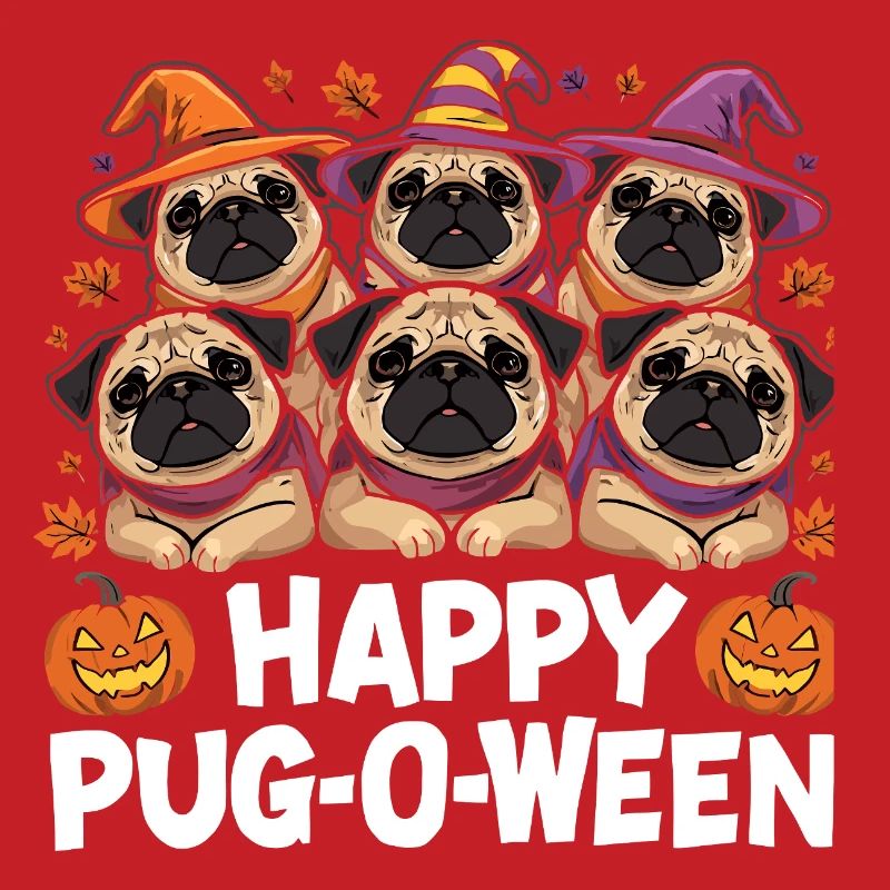 Pug-O-Ween Witch Hat Pugs