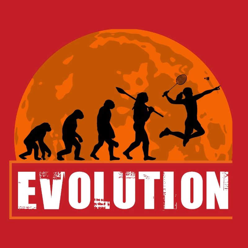 Badminton Evolution Player Retro Moon Sport