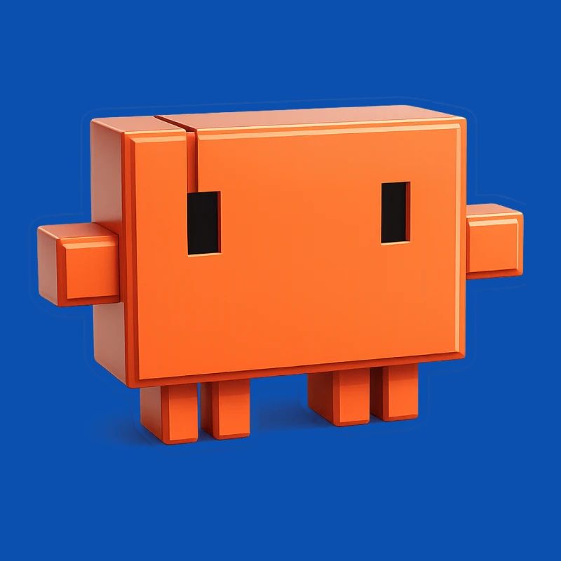 Claude Code Pixel 3D Mascot Cute Dev Sticker