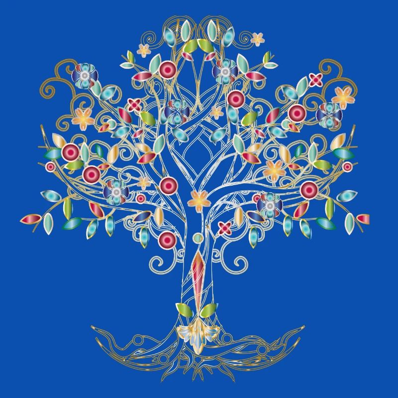 imaginative tree in metallic colors