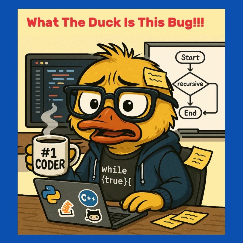 Funny Coding Duck Illustration
