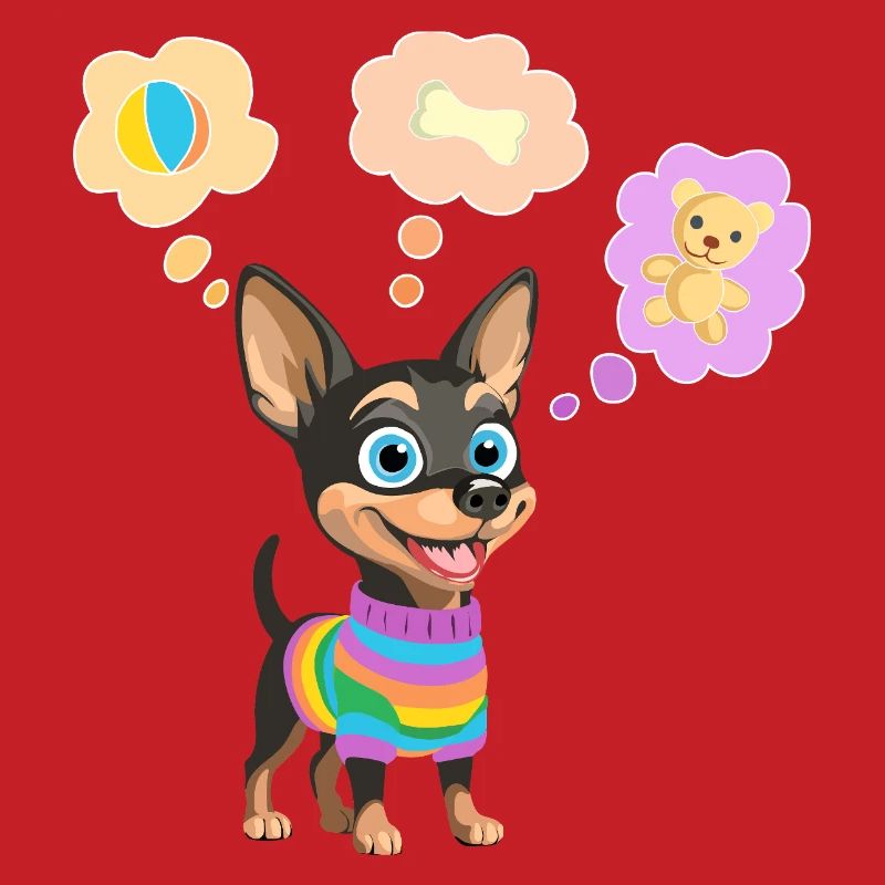 Süßer Hund im Regenbogenpullover für Kinder