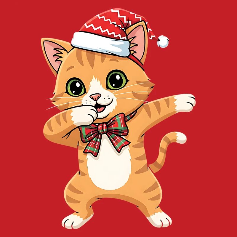 Danse drôle de Noël avec chat et dabbing.
