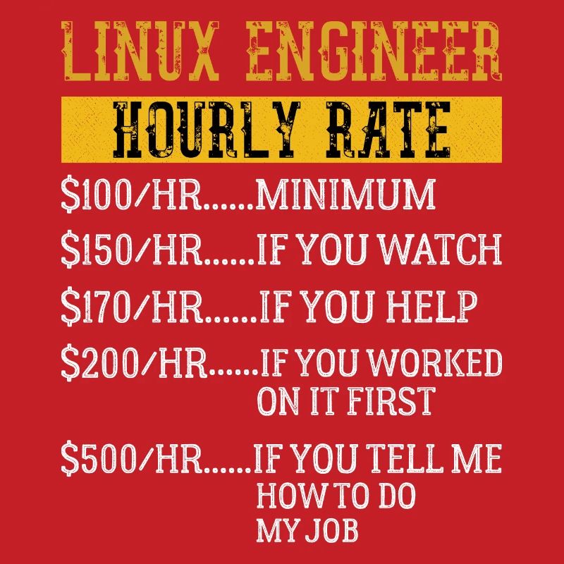 Linux Engineer Stundensatz Mechaniker Arbeitsrate