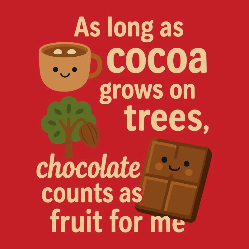 Chocolate counts as fruit – funny cocoa saying