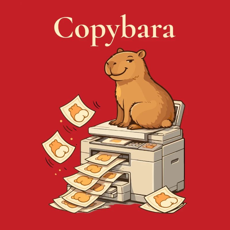 Copybara Capybara on Copier Office Humor