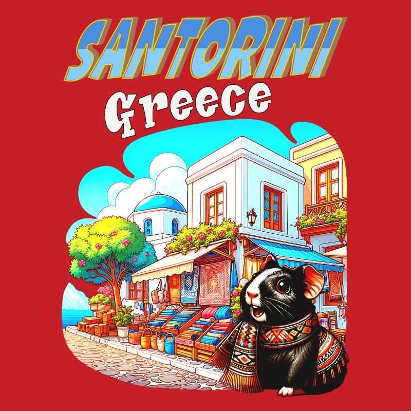 Aventures de cochons d’Inde à Santorin, Grèce