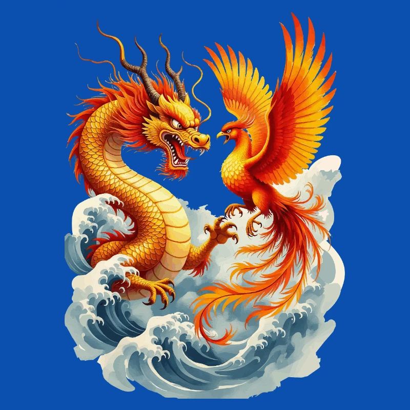 Dragon and Phoenix vector