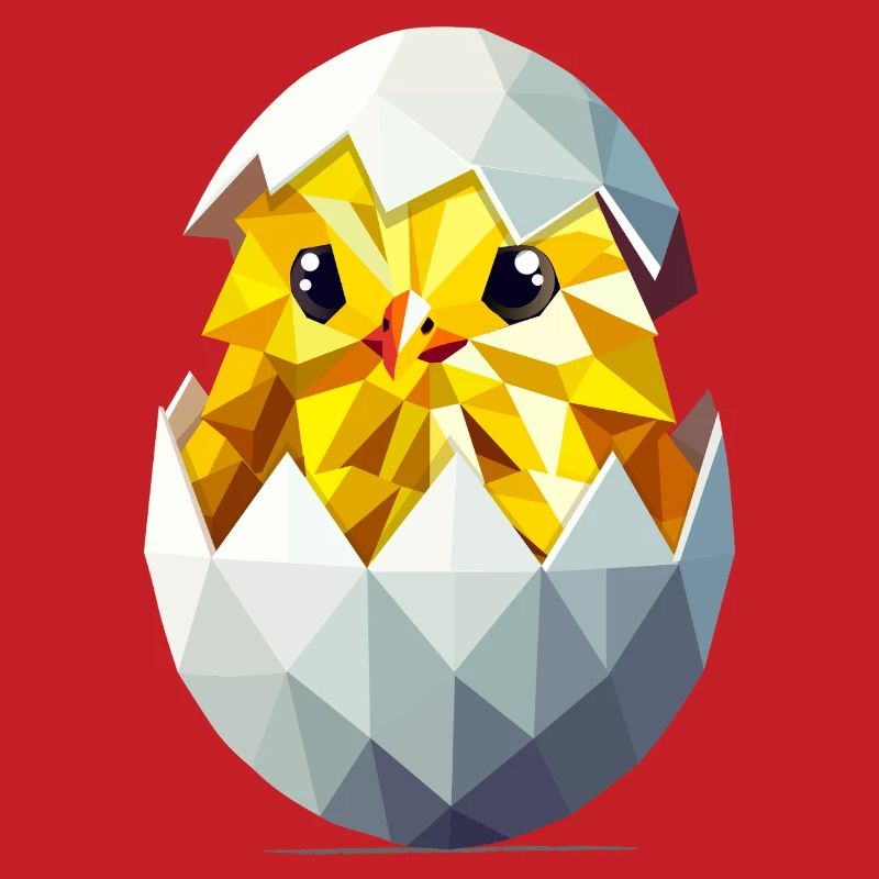 Chick in the Egg – Modern Easter Illustration