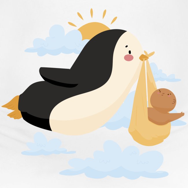 Fliegender Pinguin mit Baby