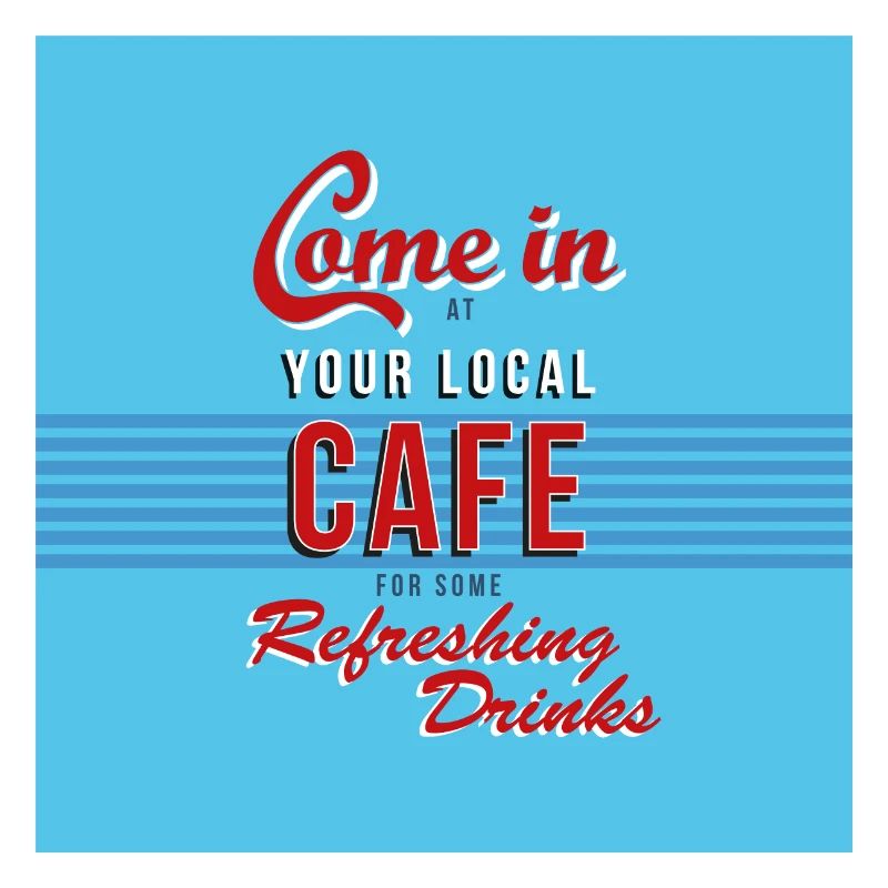 Cafe refreshing drinks plate / poster