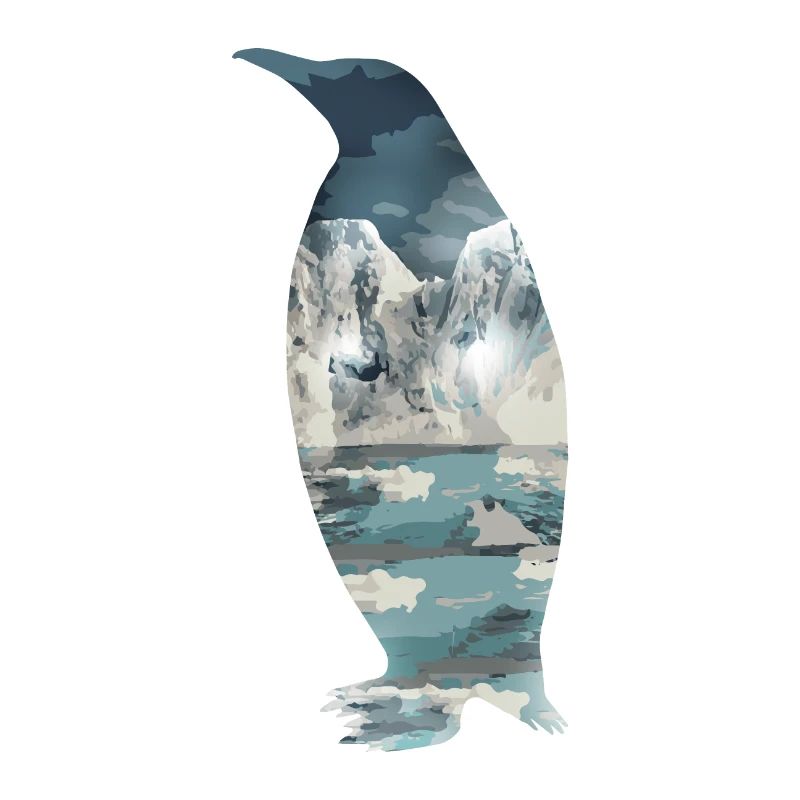 Double Exposure Animals Penguin - Gift Idea