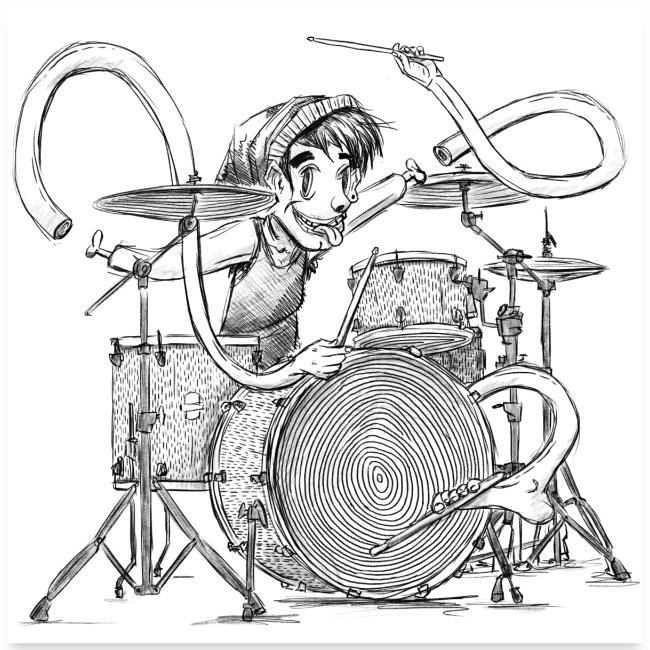 Drummer with Sticks / Schlagzeuger Punkrock Rocker