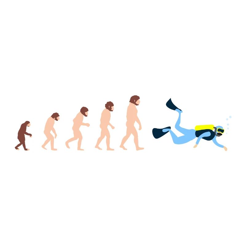 Plongée Sous-marine Human Evolution Plongeur Cadeau amusant