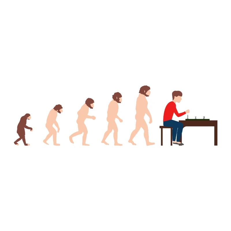 Evolution chess player Funny gift idea
