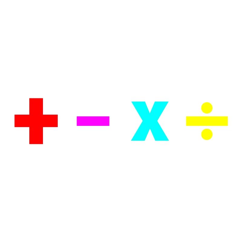 Math + - × ÷ plus moins multiplier le poison de division