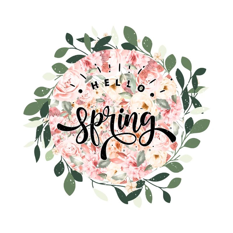 Hello spring flowers pattern