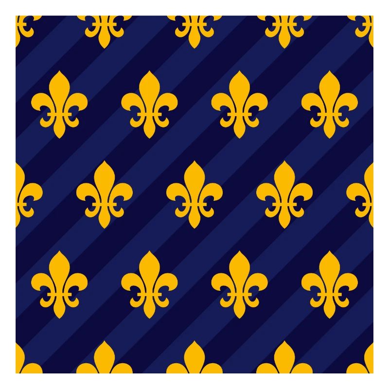 Fleur de Lys / Fleur de Lis Bleu-Orange 2 motifs