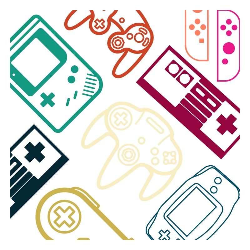 Video game controller in neon color mask
