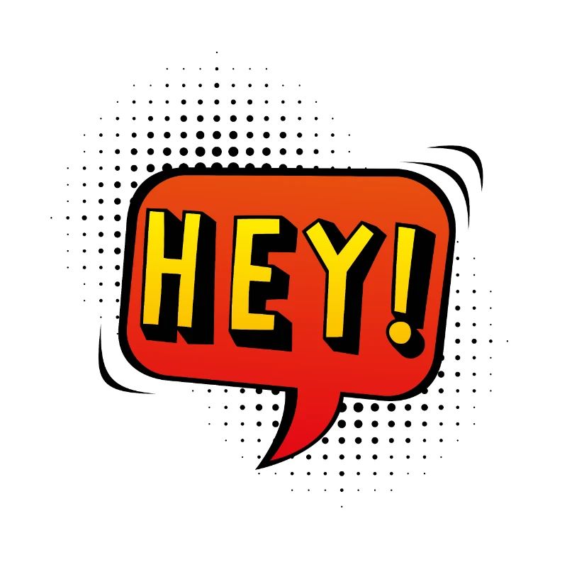 Hey Speech bubble in pop-art style