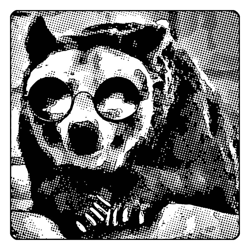 Bär mit Brille (DDP, Halftone Render)