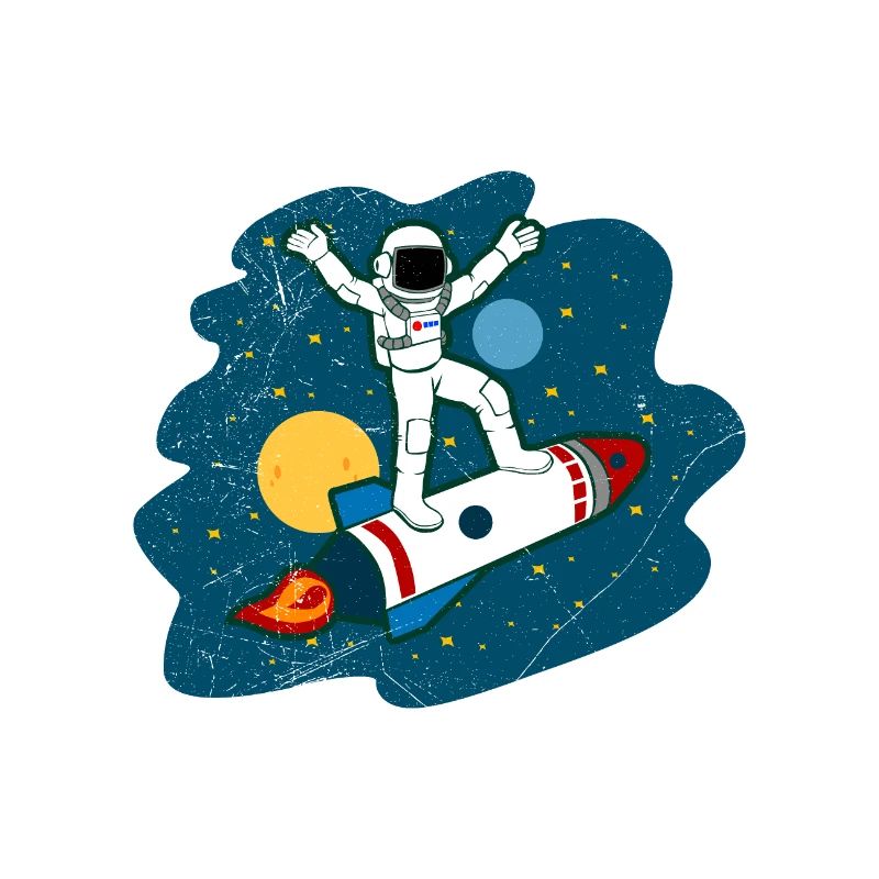 Astronaut Ride Spaceship Space Lover Geschenkidee