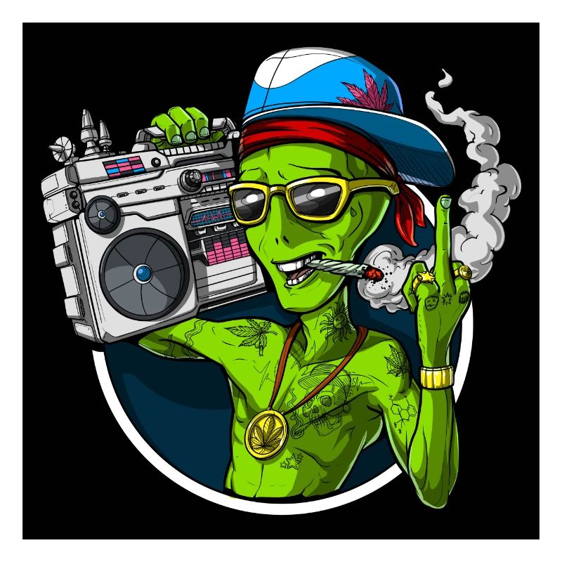 Alien Hippie Mittelfinger