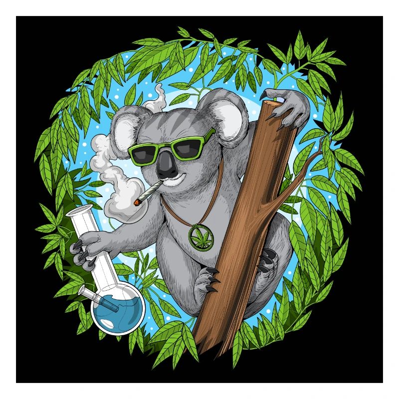 Koala Bear Hippie Fumer de l’herbe