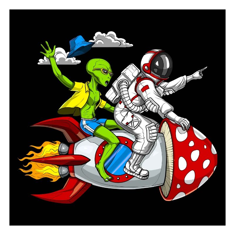 Astronaute extraterrestre spatial Mushroom Rocket