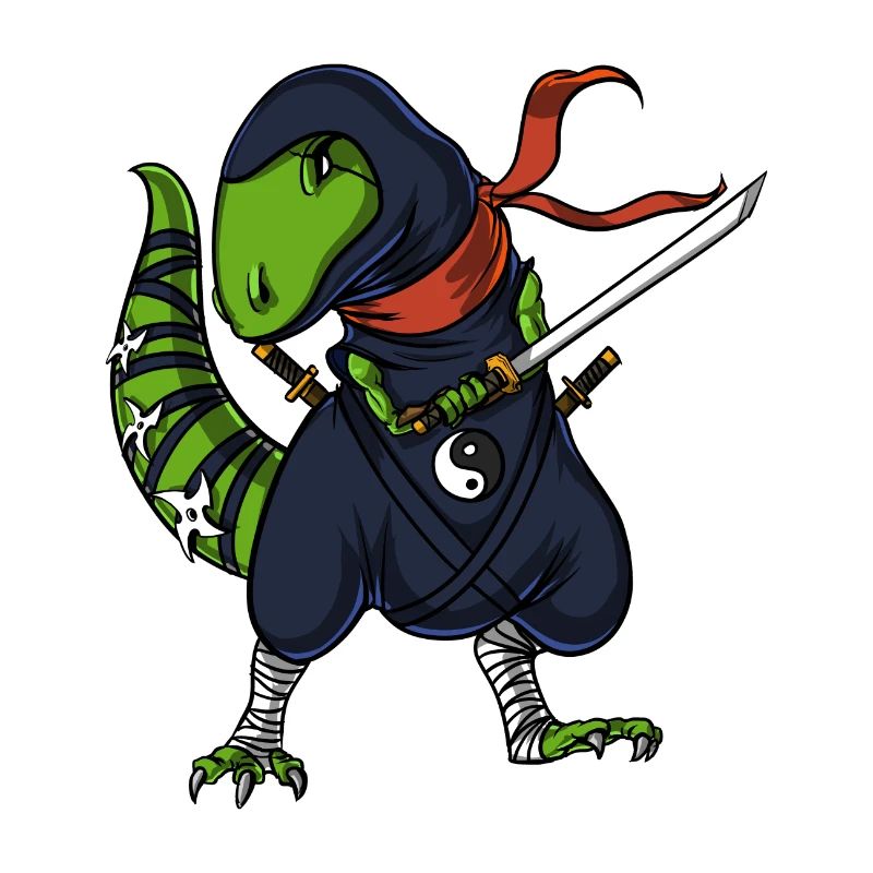 T-Rex Dinosaure Ninja Samouraï