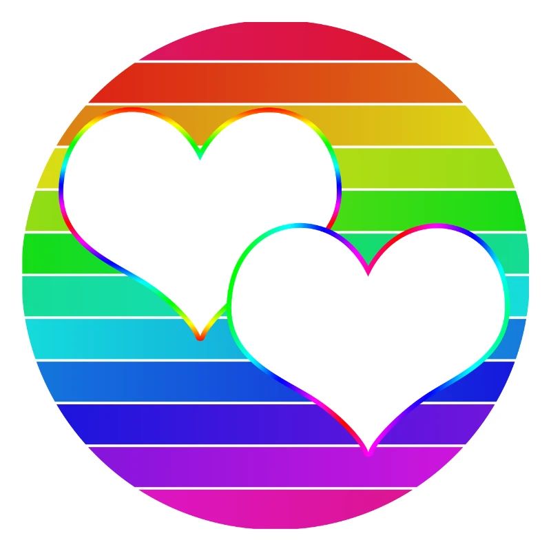 Regenbogen 2 verschlungene Herzen