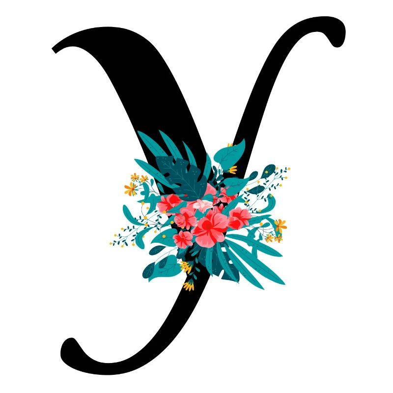 lettre Y fleuris