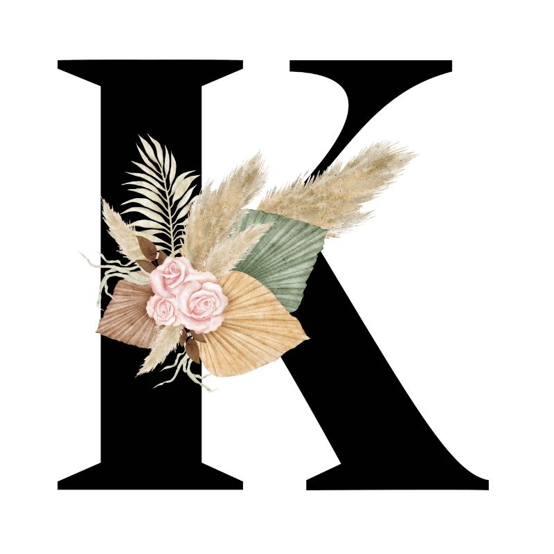 lettre K fleuris