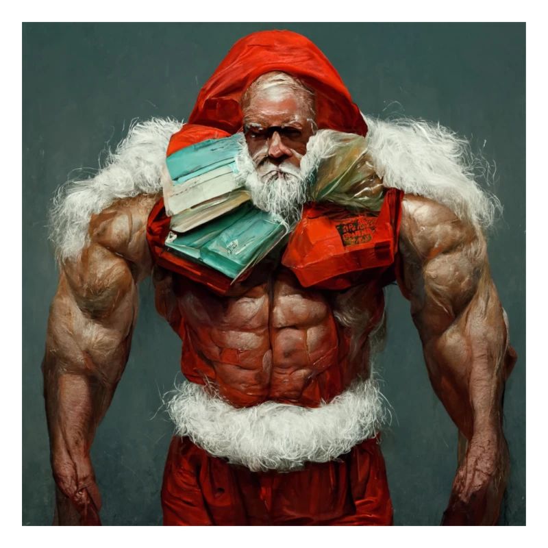 Bodybuilder Santa