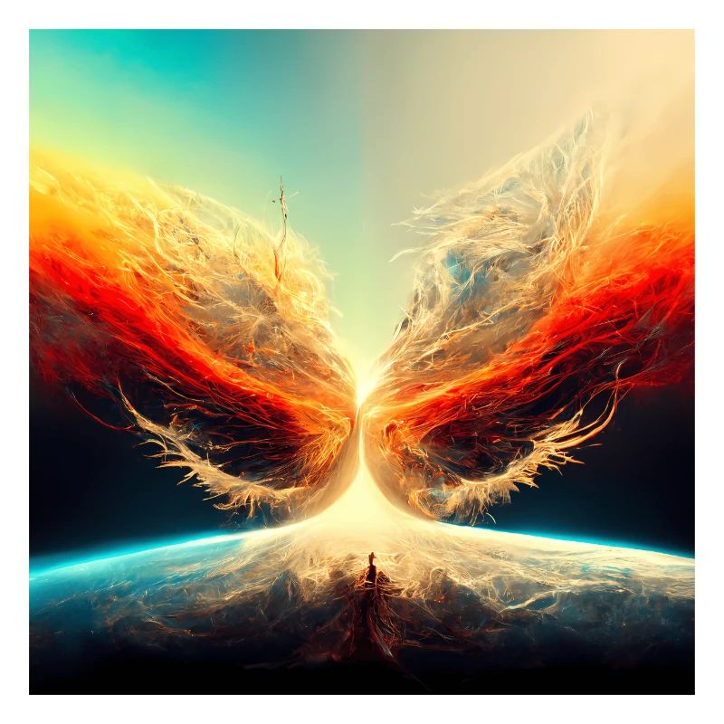 Epic wallpaper with earth and space with fire