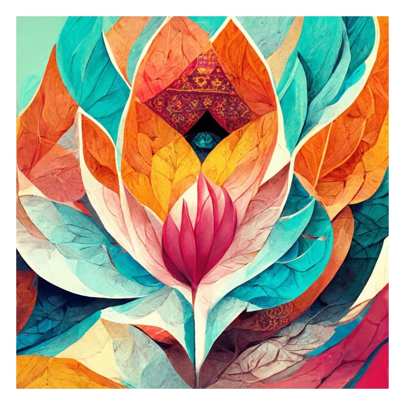 Bunte Mandala Blume Version 8